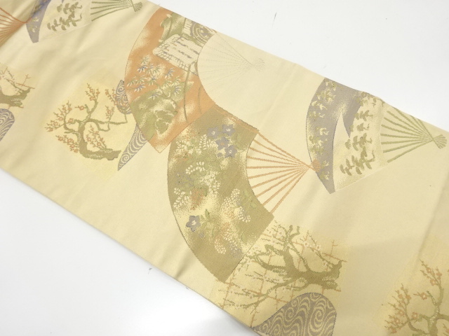 JAPANESE NAGOYA OBI / WOVEN FLORAL PLANTS